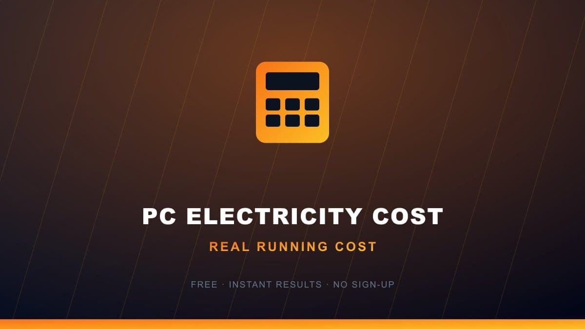PC Electricity Cost Calculator — running cost tool