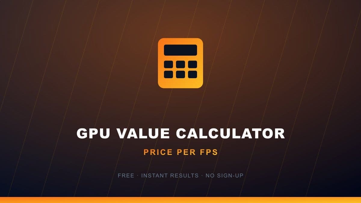 GPU Price-per-FPS Value Calculator tool