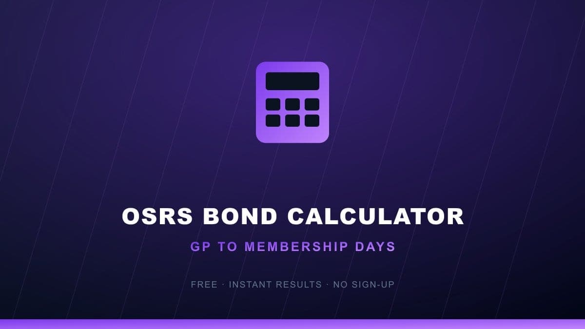 OSRS Bond Calculator — GP to membership days tool